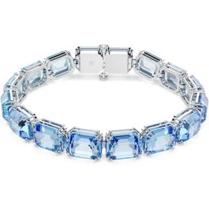 Swarovski Millenia Tennis Bracelet, Octagon Cut, Color Gradient, Blue, Rhodium Finished