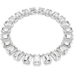 Swarovski Millenia necklace, Oversized crystals, Octagon cut, White, Rhodium finish