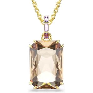 Swarovski Millenia pendant, Octagon cut, Caramel, Gold-tone plated