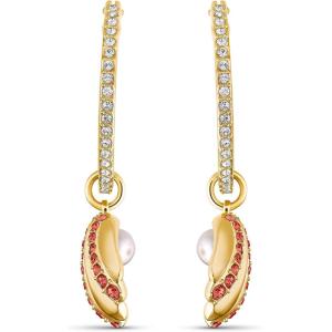 Swarovski Ocean Adventure and Shell Necklace, Earrings, and Bracelet Crystal Jewelry Collection (Amazon Exclusive)(Hoop Pierced Earrings)