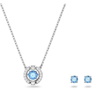 Swarovski Sparking Dance Crystal Necklace and Earring Set Jewelry Collection(Blue Jewelry Set)