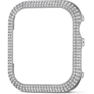Swarovski Sparkling Smartwatch Case compatible with Apple Watch Series 4 and 5, 40mm, Silver Tone(Silver tone)
