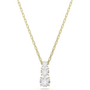 Swarovski Stilla Attract pendant, Round cut, White, Gold-tone plated