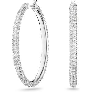 Swarovski Stone Crystal Earrings and Necklace Jewelry Collection(Hoop Earrings – Rhodium Tone)