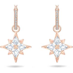 Swarovski Symbolic Star Jewelry Collection, Clear Crystals(Pierced Earrings – Rose Gold Tone)