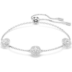 Swarovski Una Angelic bracelet, Round cut, Double sided motifs, White, Rhodium finish