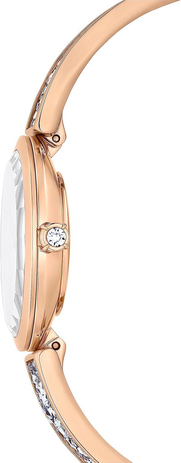 imageSwarovski Crystal Rock Oval Watch Metal Bracelet Blue Rose GoldTone Finish Swiss Made Part of The Crystal Rock Watch CollectionSilver Crystal Rock