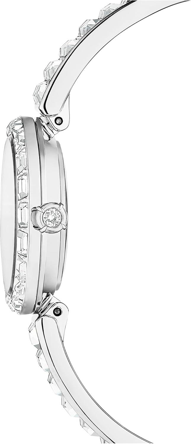 imageSwarovski Matrix Bangle Watch Swiss Made Crystal Bracelet Silver Tone Stainless SteelClear Crystal