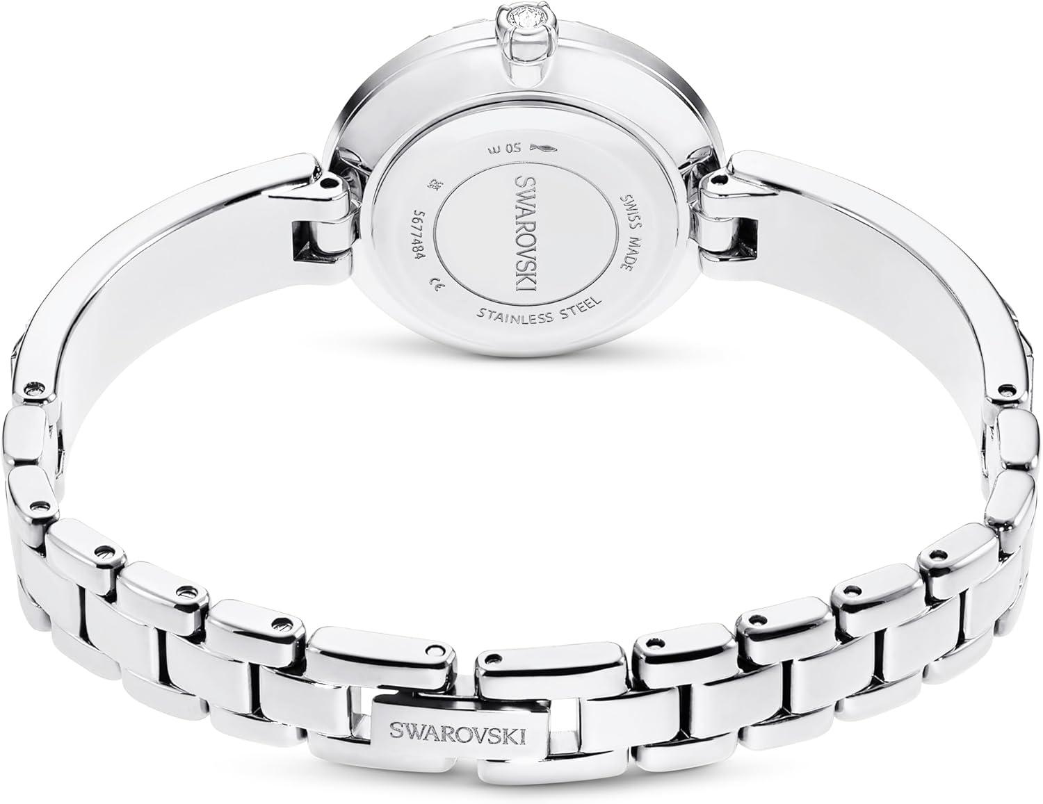 imageSwarovski Matrix Bangle Watch Swiss Made Crystal Bracelet Silver Tone Stainless SteelClear Crystal