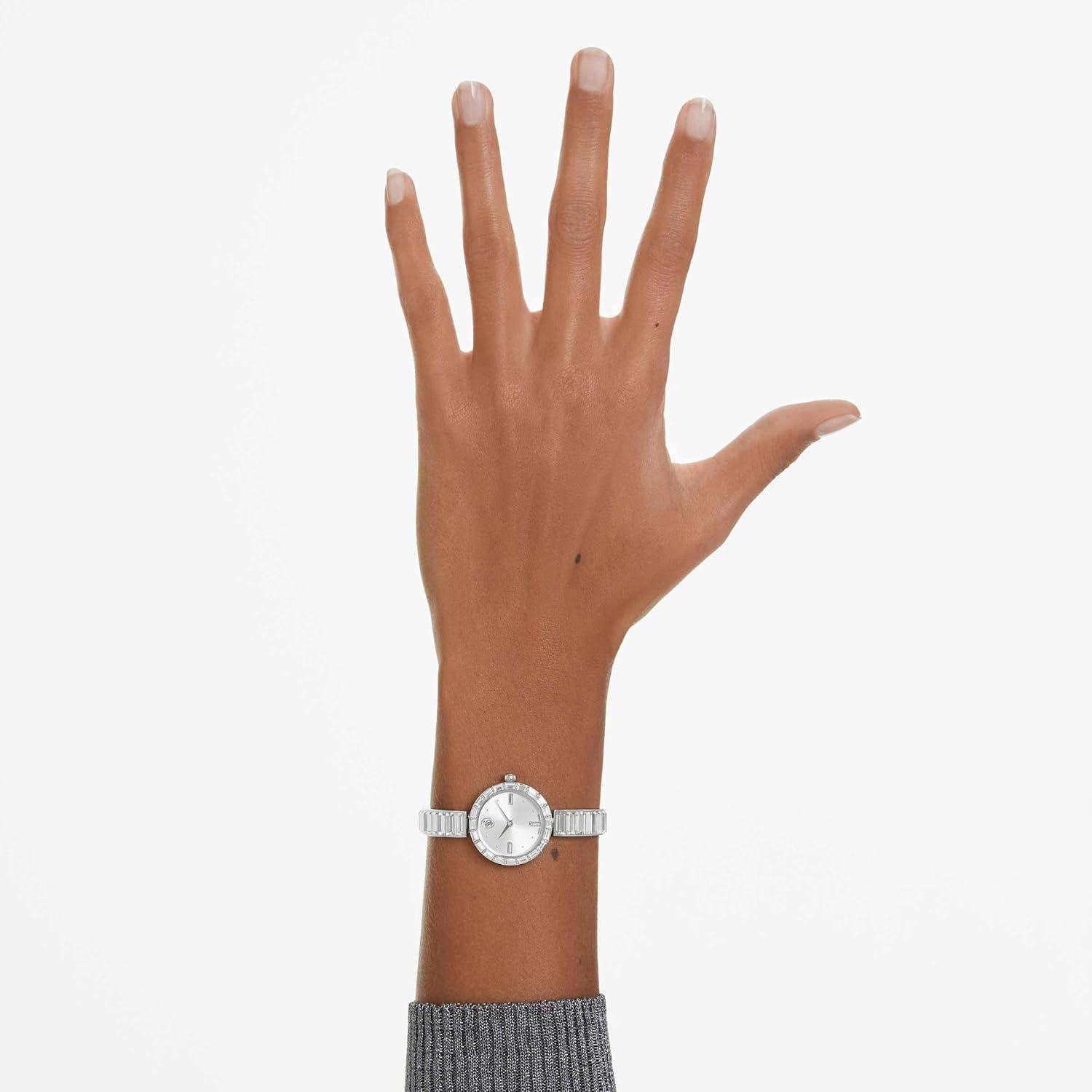 imageSwarovski Matrix Bangle Watch Swiss Made Crystal Bracelet Silver Tone Stainless SteelClear Crystal