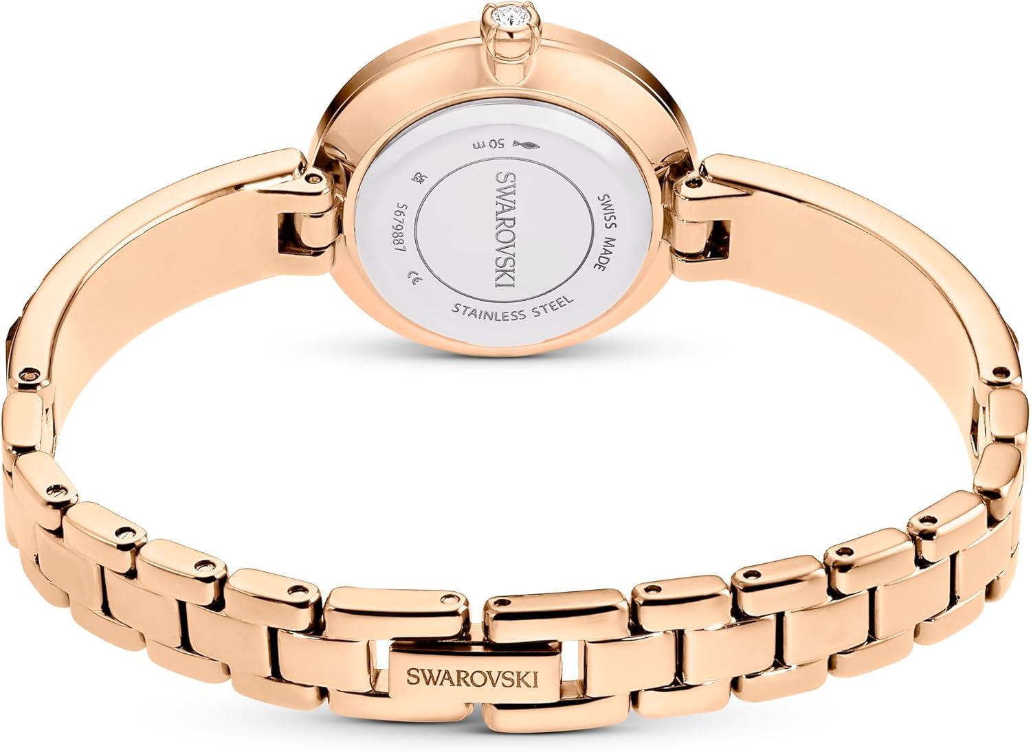 imageSwarovski Matrix Bangle Watch Swiss Made Crystal Bracelet Silver Tone Stainless SteelGrey Crystal