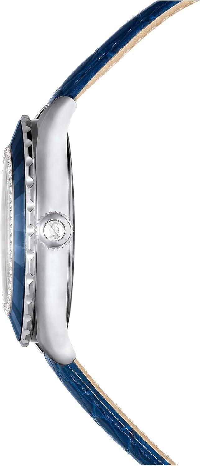 imageSwarovski Octea Moon Watch Swiss Made Moon Leather Strap Blue Stainless Steel