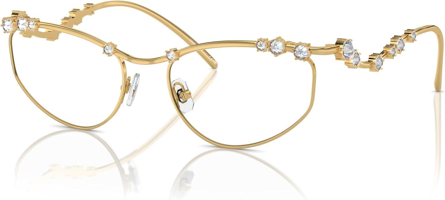imageSwarovski Womens Sk1015 Cat Eye Prescription Eyewear FramesGoldDemo Lens