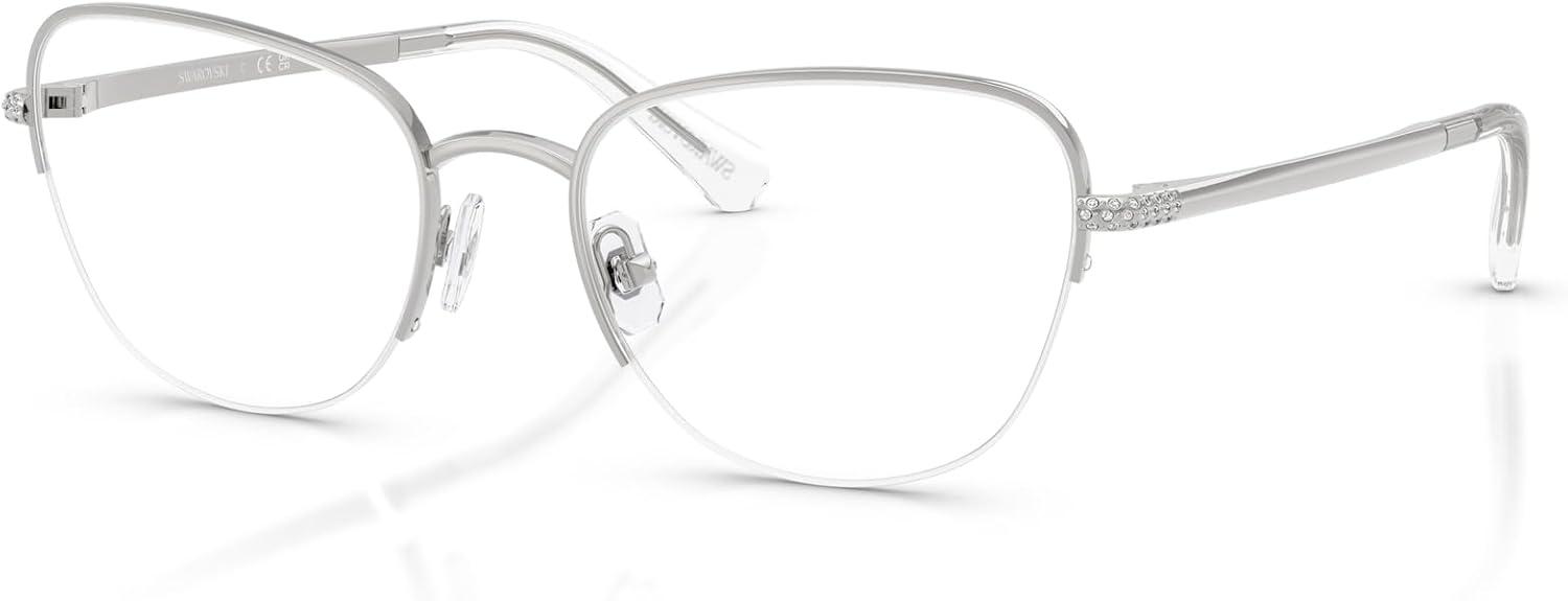 imageSwarovski Womens Sk1023 Cat Eye Prescription Eyewear FramesSilverDemo Lens