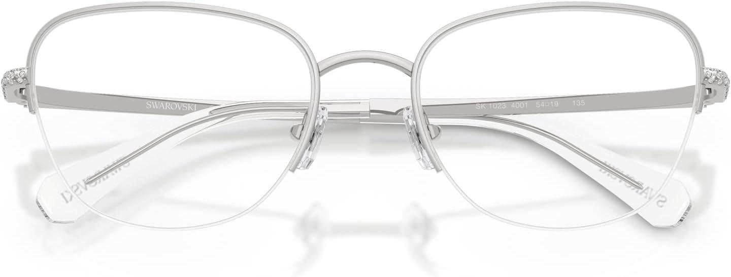 imageSwarovski Womens Sk1023 Cat Eye Prescription Eyewear FramesSilverDemo Lens