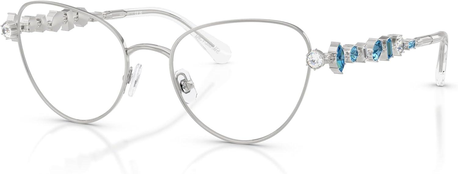 imageSwarovski Womens Sk1024 Cat Eye Prescription Eyewear FramesSilverDemo Lens