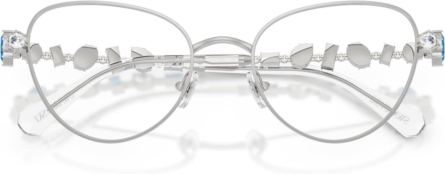 imageSwarovski Womens Sk1024 Cat Eye Prescription Eyewear FramesSilverDemo Lens