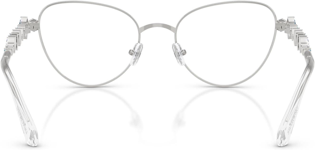 imageSwarovski Womens Sk1024 Cat Eye Prescription Eyewear FramesSilverDemo Lens