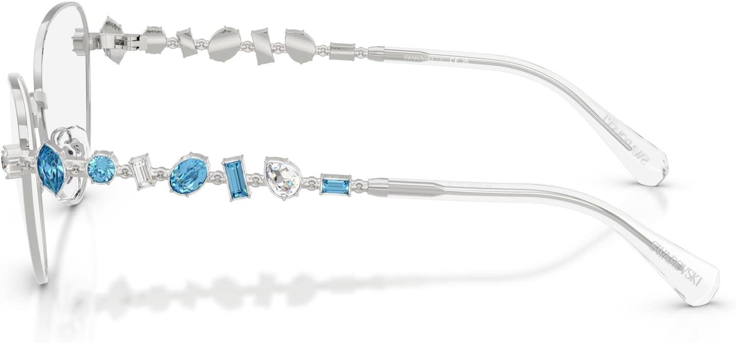 imageSwarovski Womens Sk1024 Cat Eye Prescription Eyewear FramesSilverDemo Lens