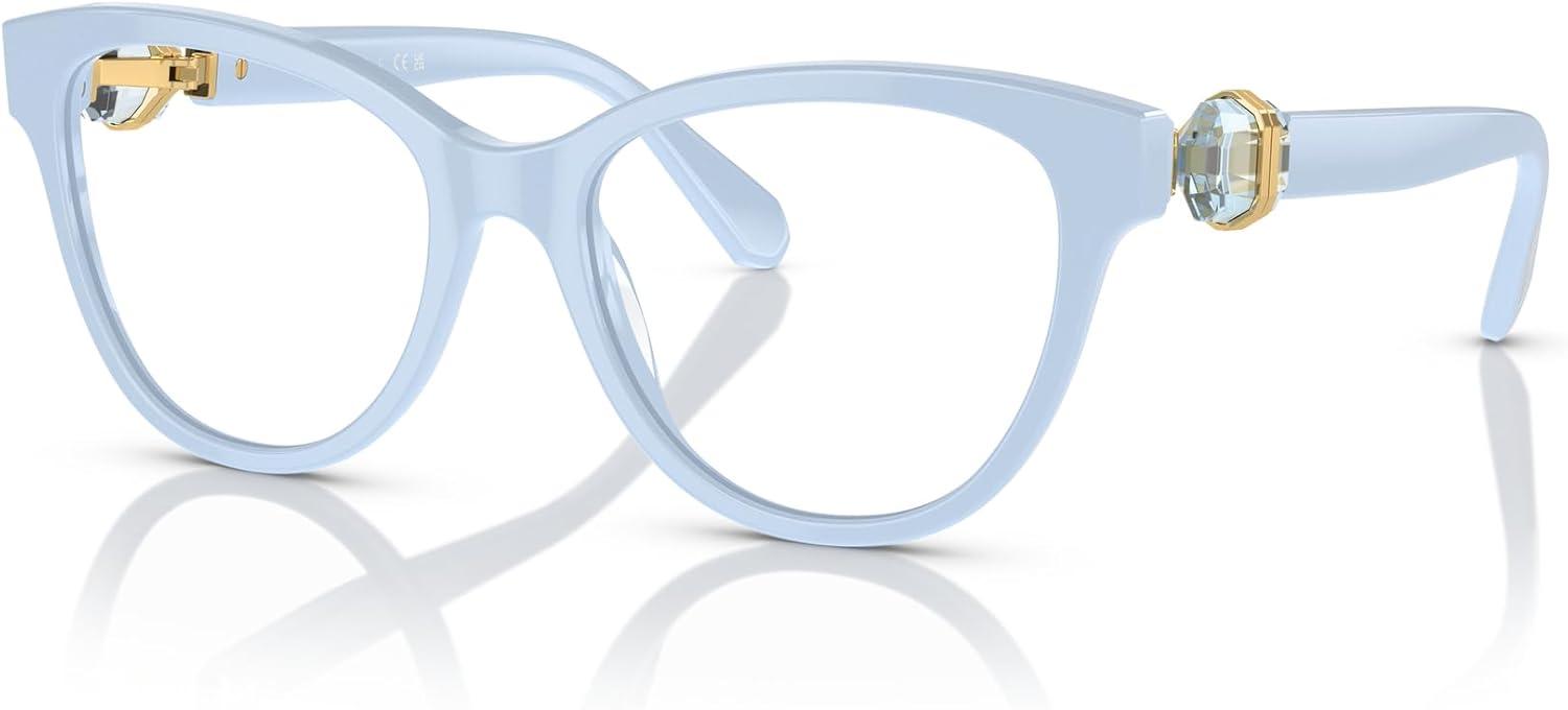 imageSwarovski Womens Sk2004 Round Prescription Eyewear FramesLight BlueDemo Lens