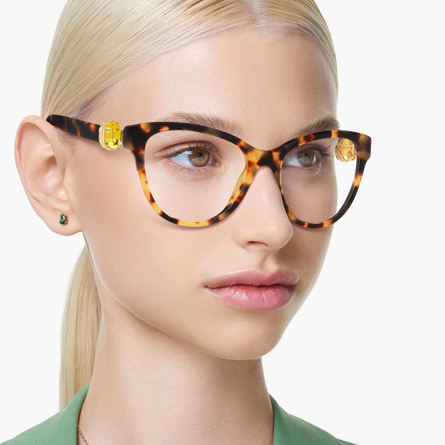 imageSwarovski Womens Sk2004 Round Prescription Eyewear FramesLight HavanaDemo Lens