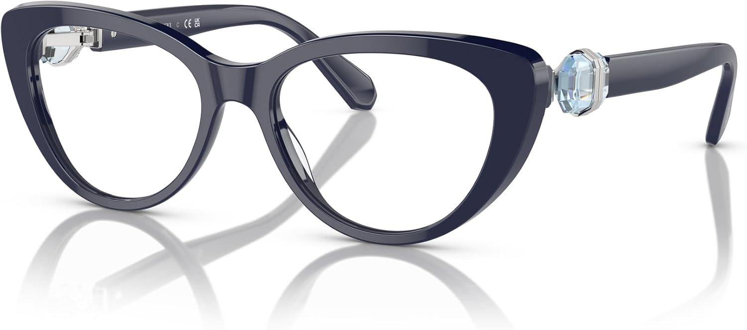 imageSwarovski Womens Sk2005 Cat Eye Prescription Eyewear FramesDark BlueDemo Lens