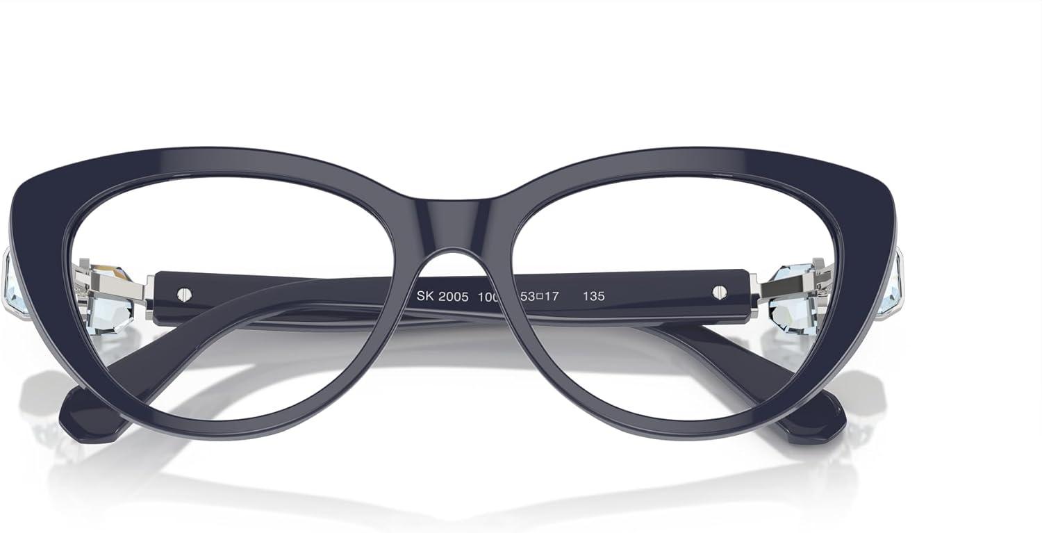 imageSwarovski Womens Sk2005 Cat Eye Prescription Eyewear FramesDark BlueDemo Lens