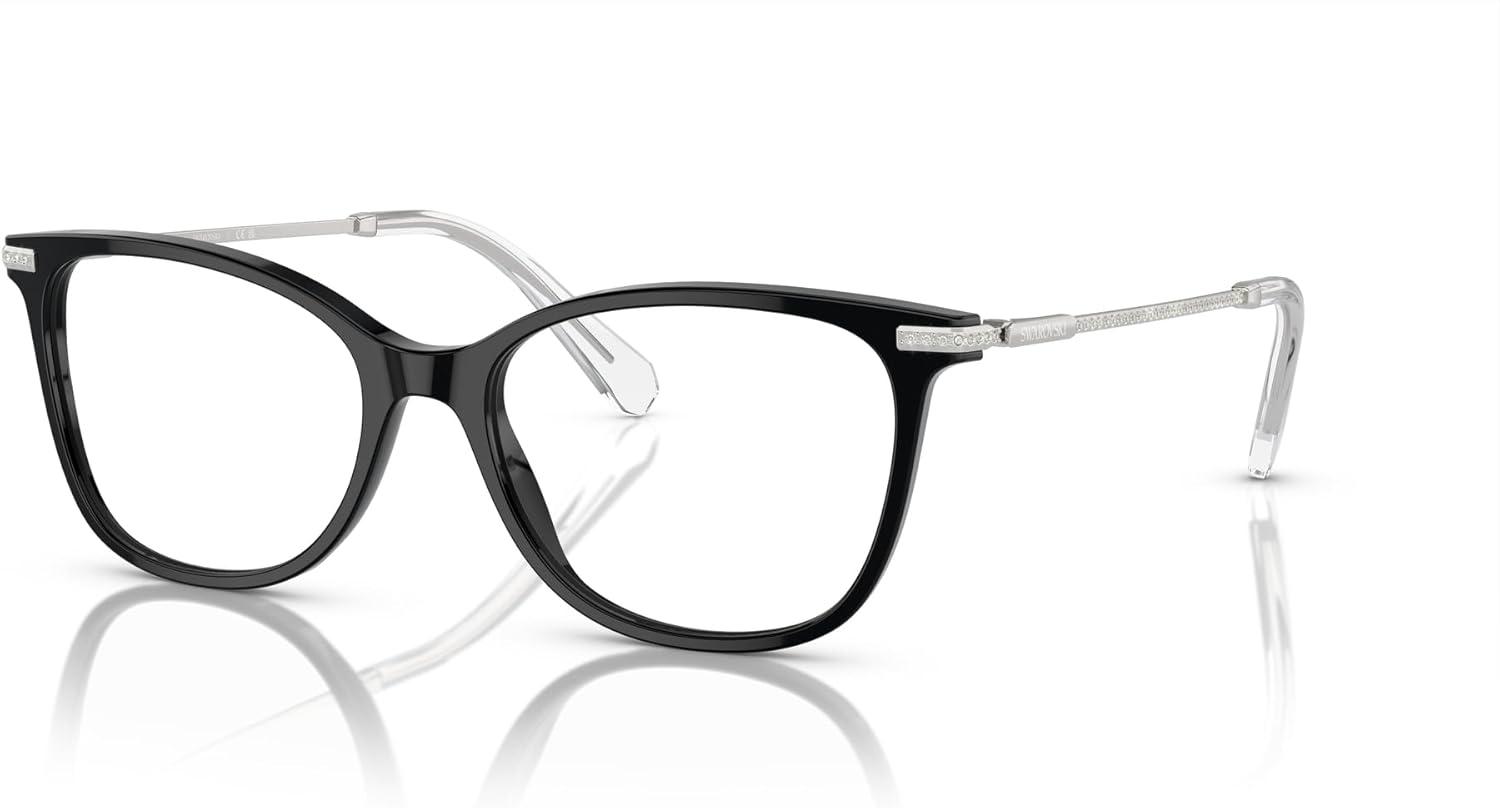 imageSwarovski Womens Sk2010 Square Prescription Eyewear FramesBlackSilverDemo Lens