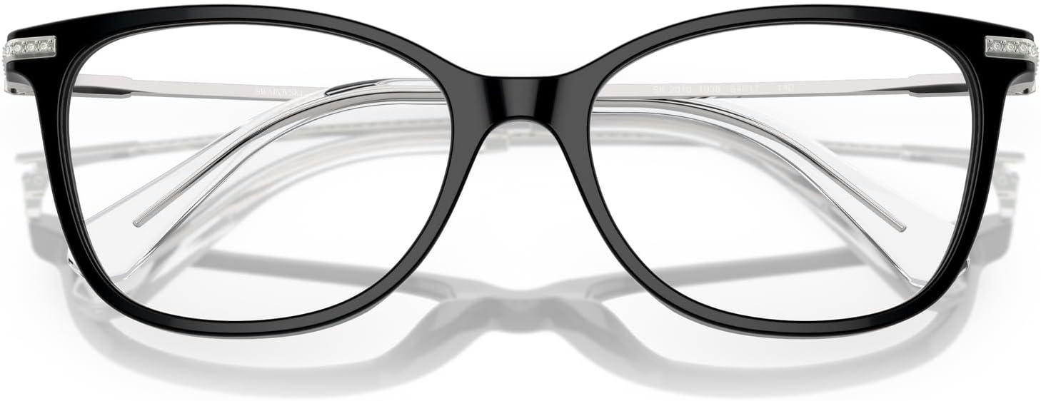 imageSwarovski Womens Sk2010 Square Prescription Eyewear FramesBlackSilverDemo Lens