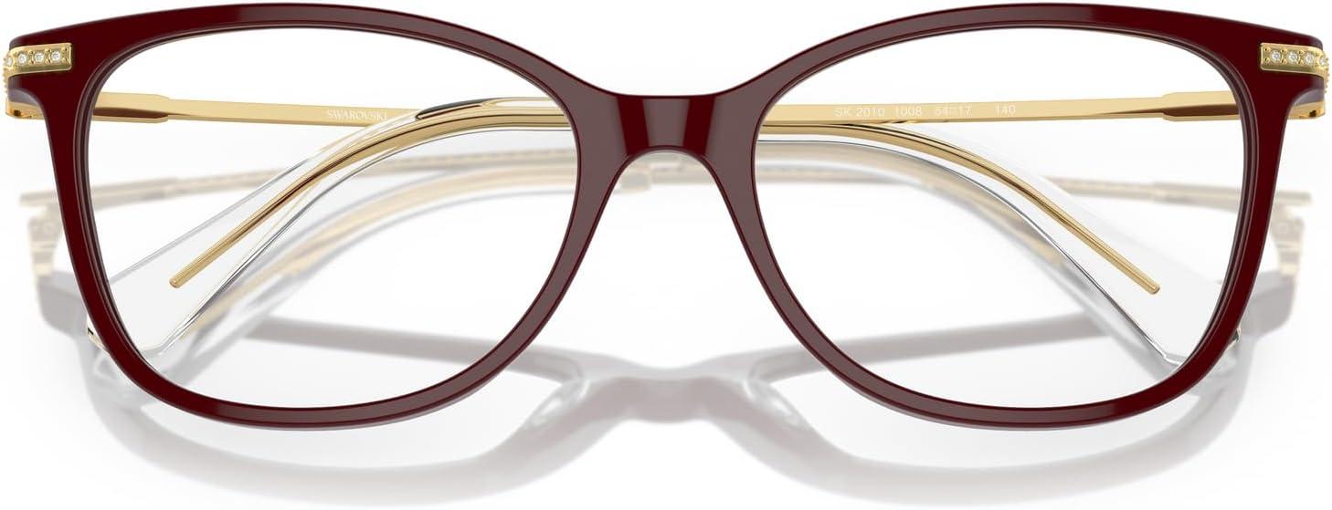 imageSwarovski Womens Sk2010 Square Prescription Eyewear FramesBurgundyDemo Lens
