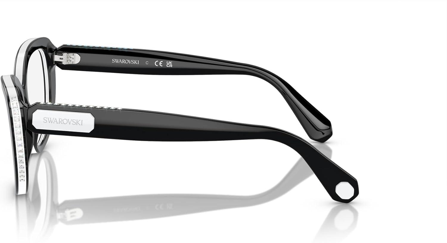 imageSwarovski Womens Sk2014 Cat Eye Prescription Eyewear FramesBlackWhiteDemo Lens