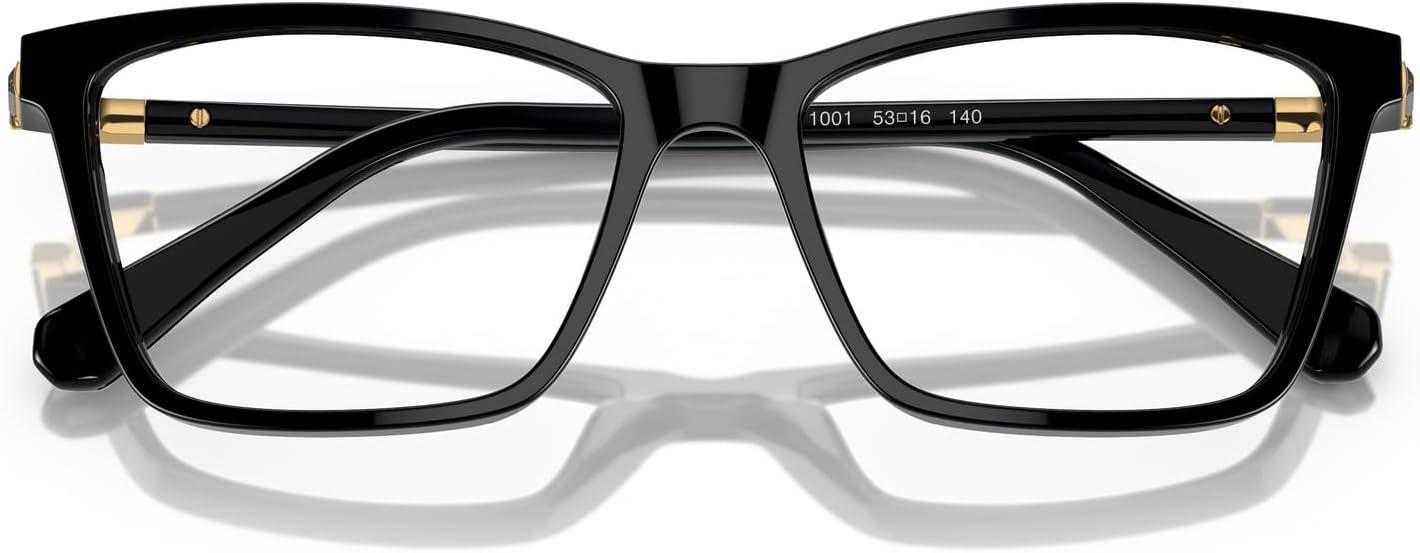 imageSwarovski Womens Sk2015 Rectangular Prescription Eyewear FramesBlackDemo Lens