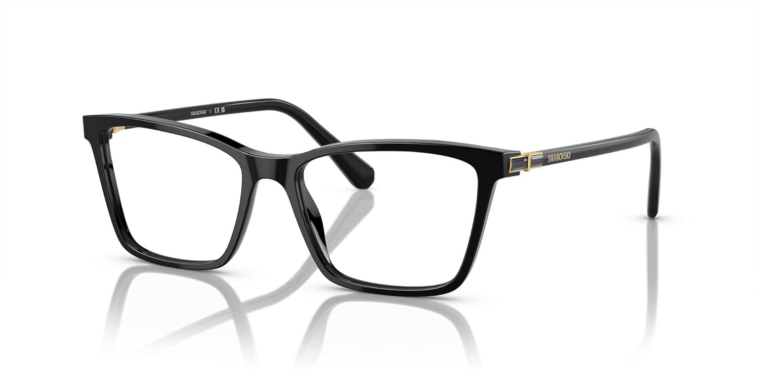imageSwarovski Womens Sk2015 Rectangular Prescription Eyewear FramesBlackDemo Lens