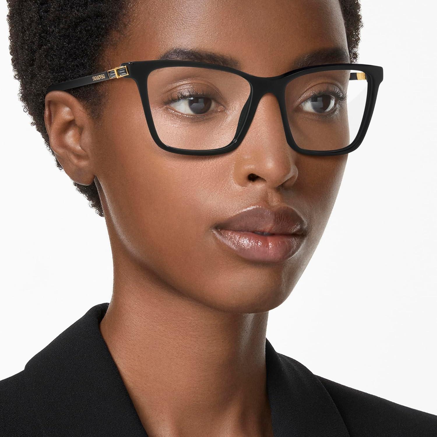 imageSwarovski Womens Sk2015 Rectangular Prescription Eyewear FramesBlackDemo Lens