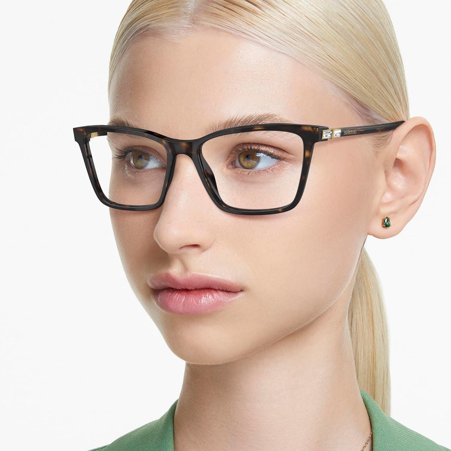 imageSwarovski Womens Sk2015 Rectangular Prescription Eyewear FramesDark HavanaDemo Lens