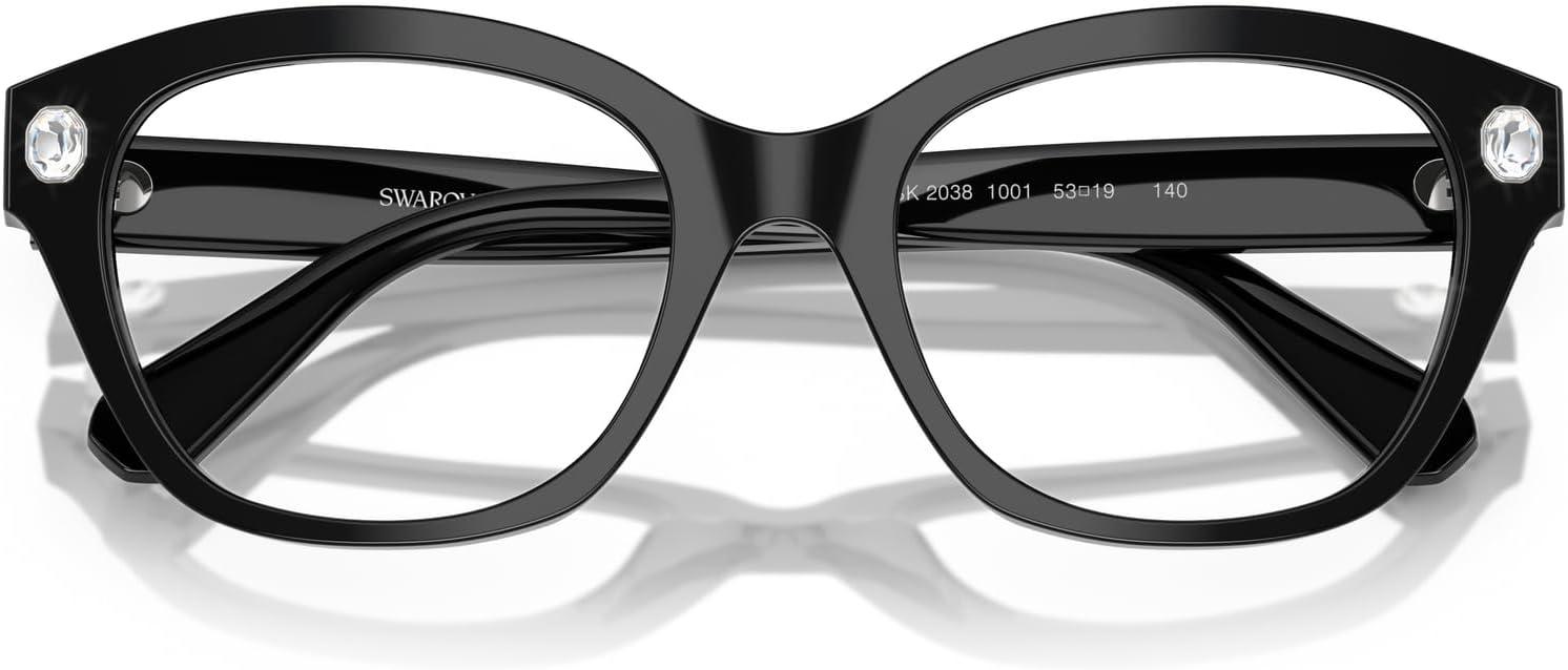 imageSwarovski Womens Sk2038 Square Prescription Eyewear FramesBlackDemo Lens