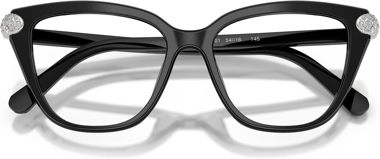 imageSwarovski Womens Sk2045 Cat Eye Prescription Eyewear FramesBlackDemo Lens