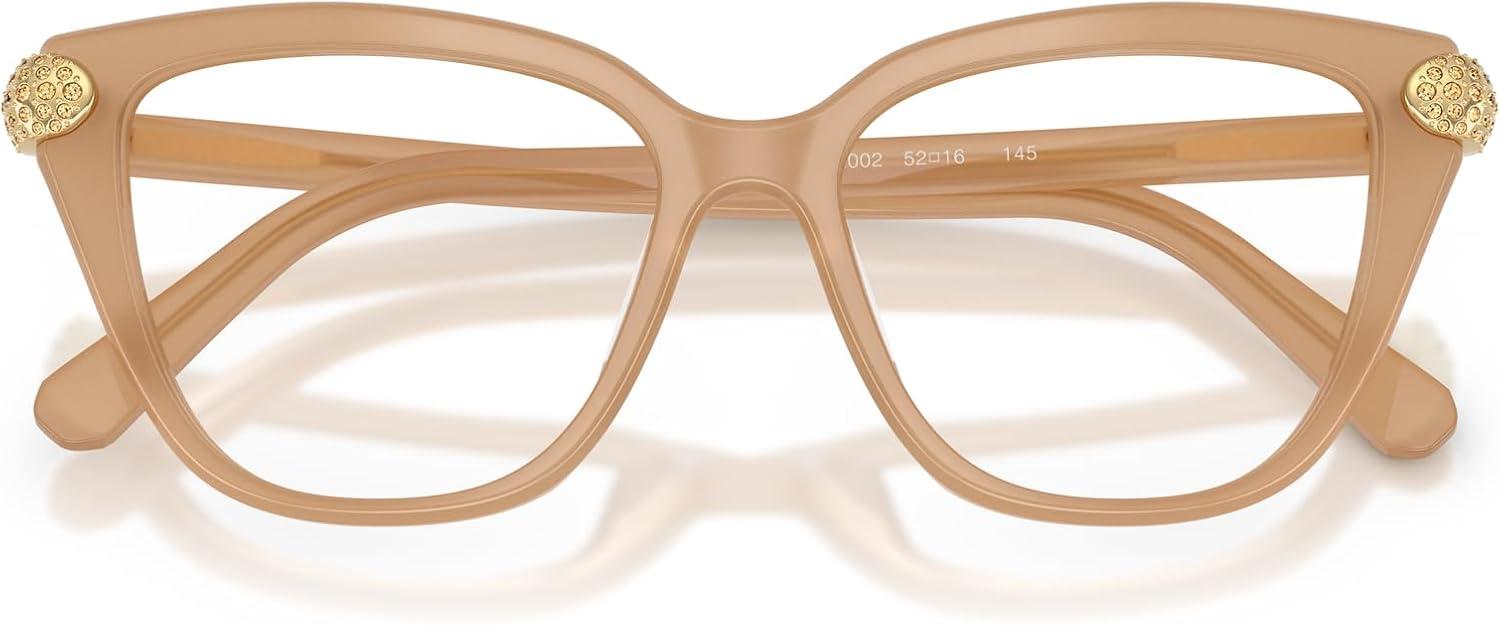 imageSwarovski Womens Sk2045f Low Bridge Fit Cat Eye Prescription Eyewear FramesMilky BeigeDemo Lens