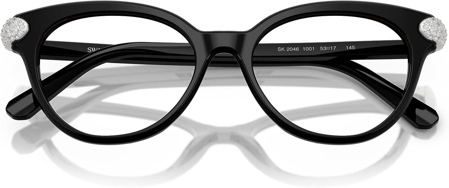 imageSwarovski Womens Sk2046 Round Prescription Eyewear FramesBlackDemo Lens