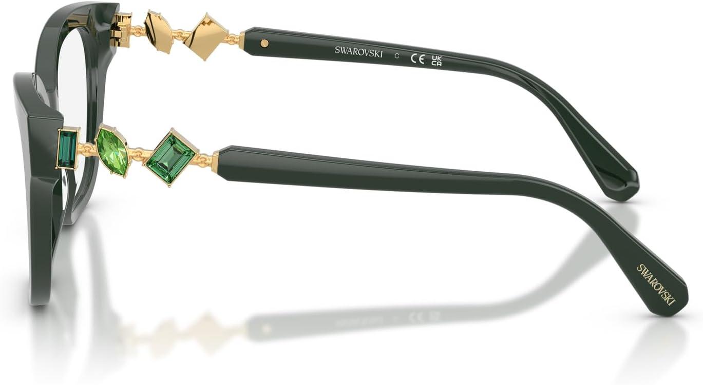 imageSwarovski Womens Sk2048 Square Prescription Eyewear FramesDark GreenDemo Lens