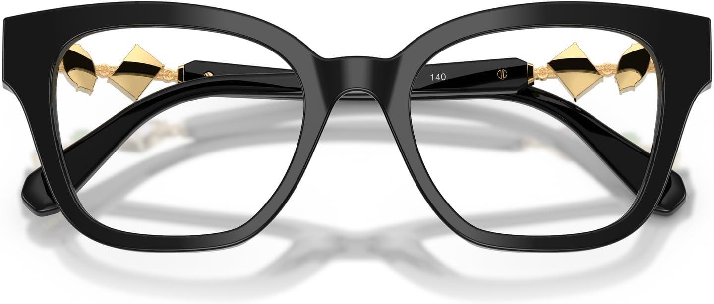 imageSwarovski Womens Sk2048f Low Bridge Fit Square Prescription Eyewear FramesBlackDemo Lens