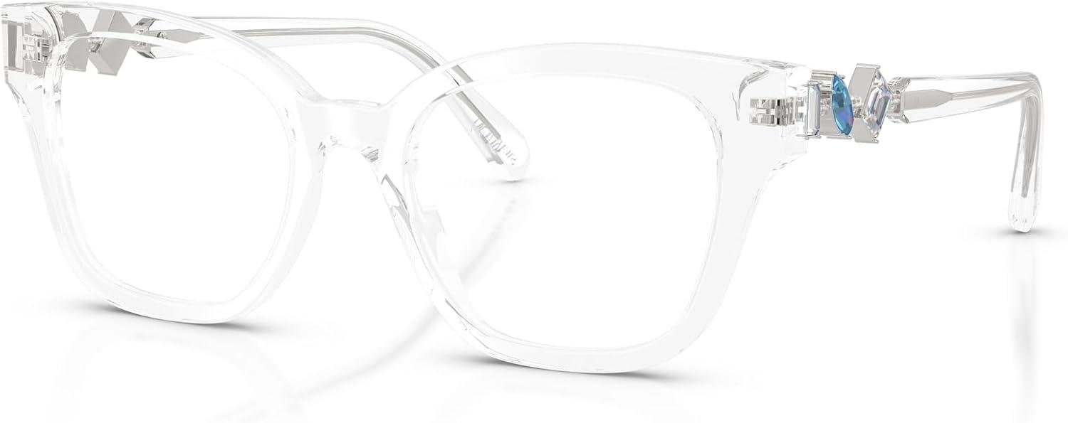 imageSwarovski Womens Sk2048f Low Bridge Fit Square Prescription Eyewear FramesTransparentDemo Lens