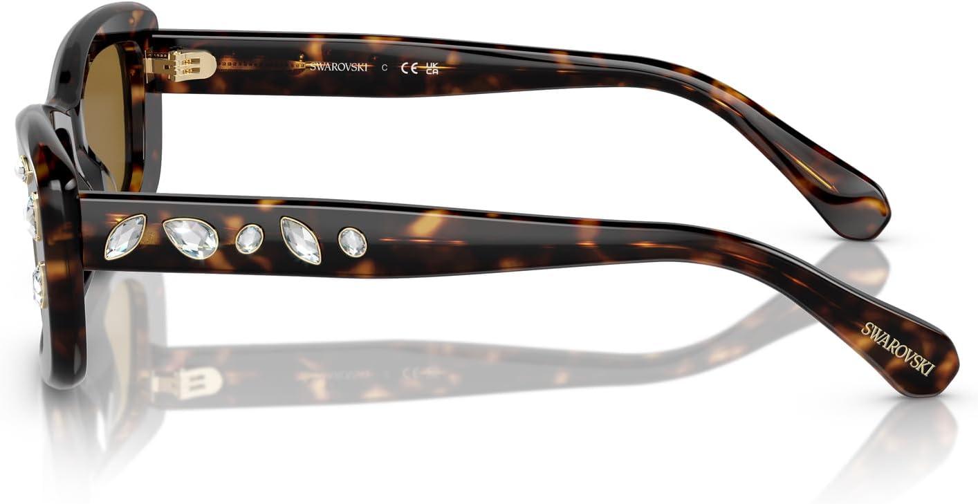 imageSwarovski Womens Sk6008 Square SunglassesDark HavanaBronze