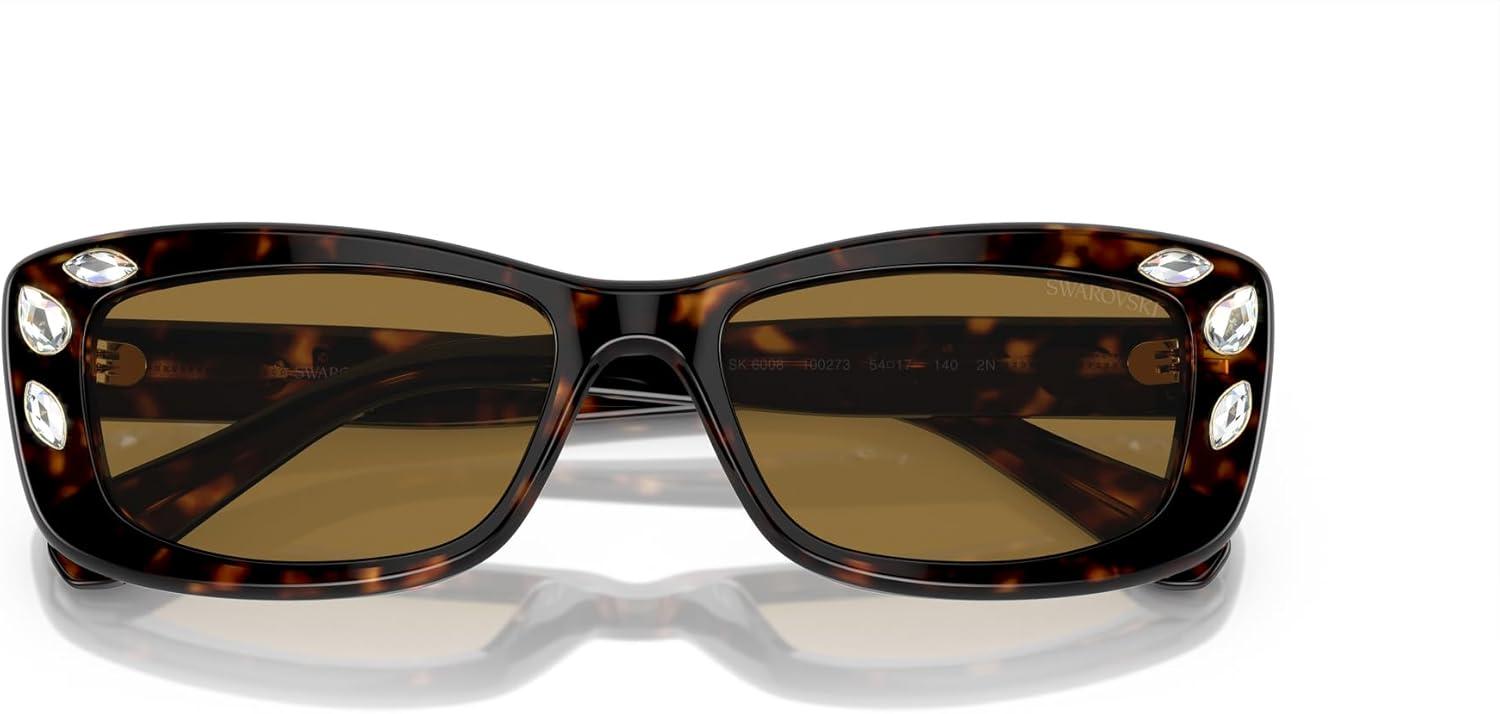 imageSwarovski Womens Sk6008 Square SunglassesDark HavanaBronze