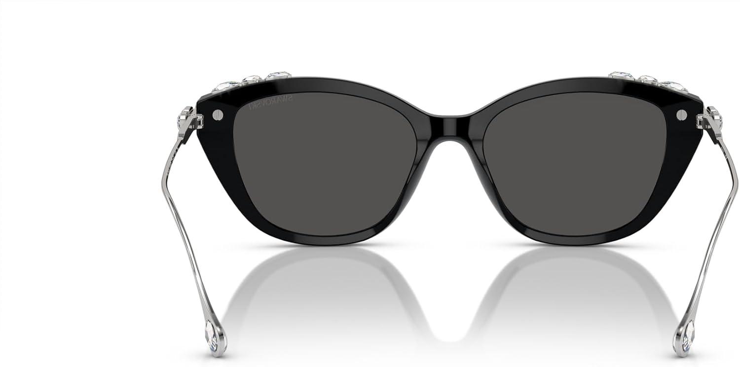 imageSwarovski Womens Sk6010 Cat Eye SunglassesBlackDark Grey