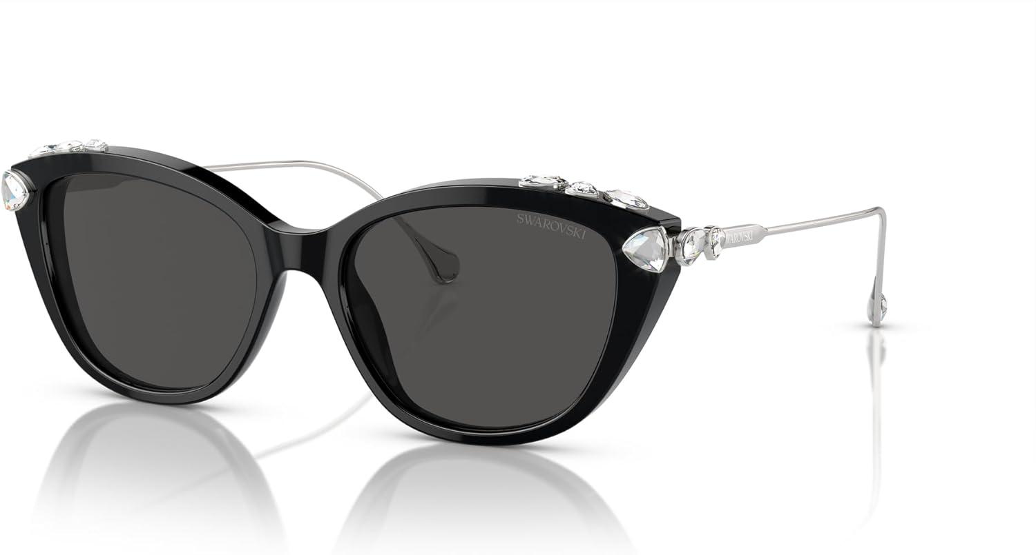 imageSwarovski Womens Sk6010 Cat Eye SunglassesBlackDark Grey