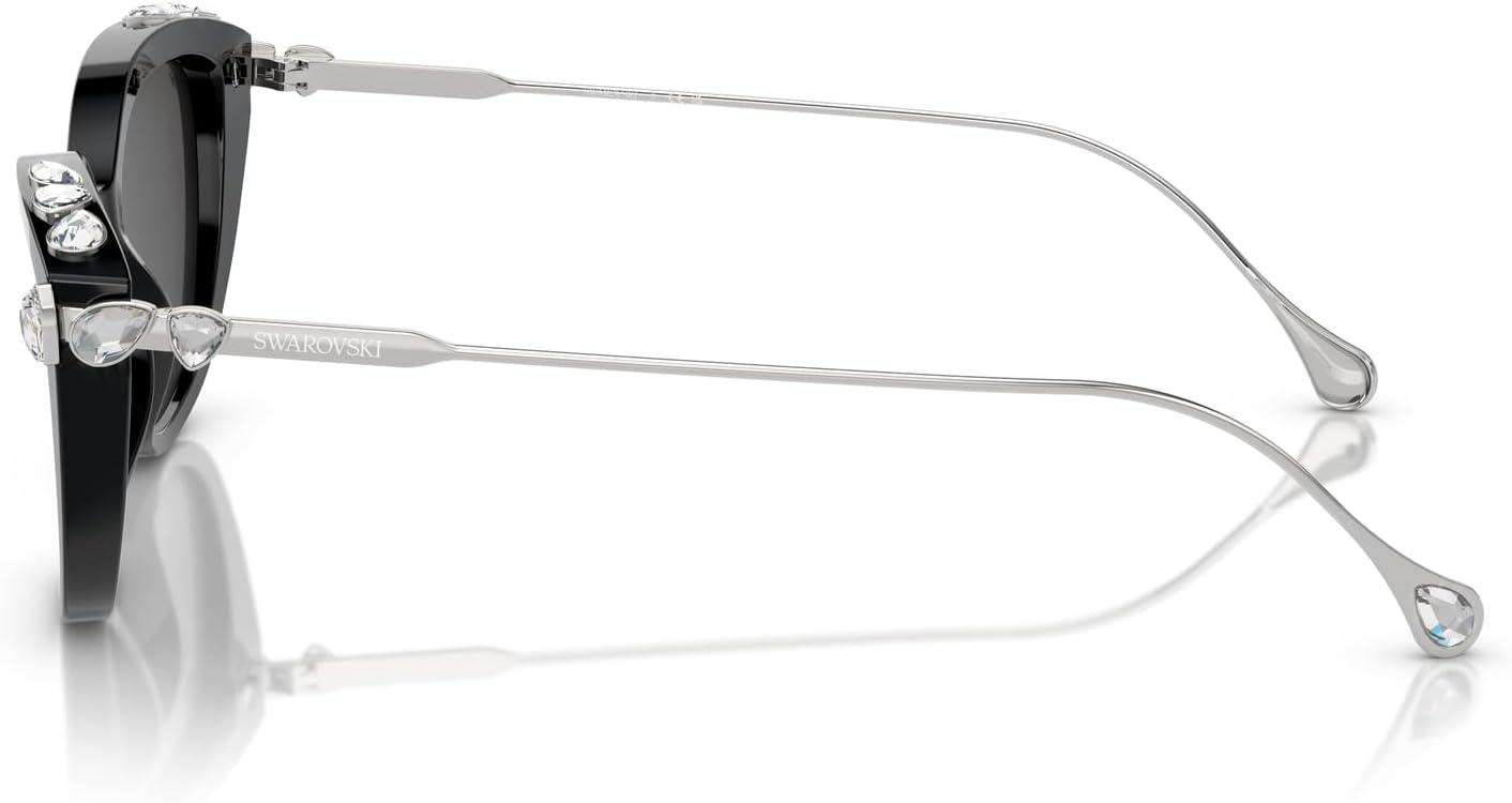 imageSwarovski Womens Sk6010 Cat Eye SunglassesBlackDark Grey