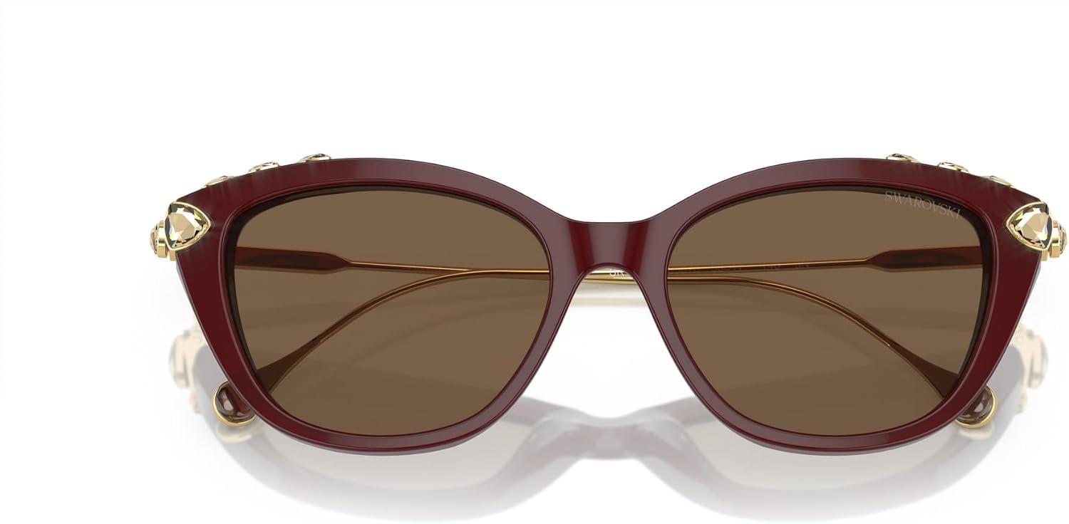 imageSwarovski Womens Sk6010 Cat Eye SunglassesHavana MediaDark Brown