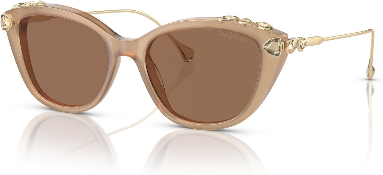 imageSwarovski Womens Sk6010 Cat Eye SunglassesOpal BeigeBronze