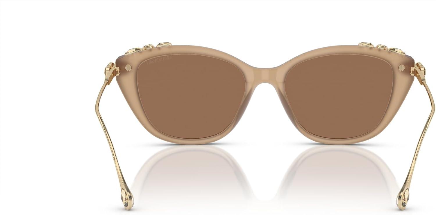 imageSwarovski Womens Sk6010 Cat Eye SunglassesOpal BeigeBronze